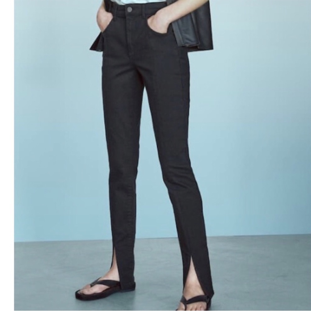 Massimo Dutti High Rise Split Hem Jeans